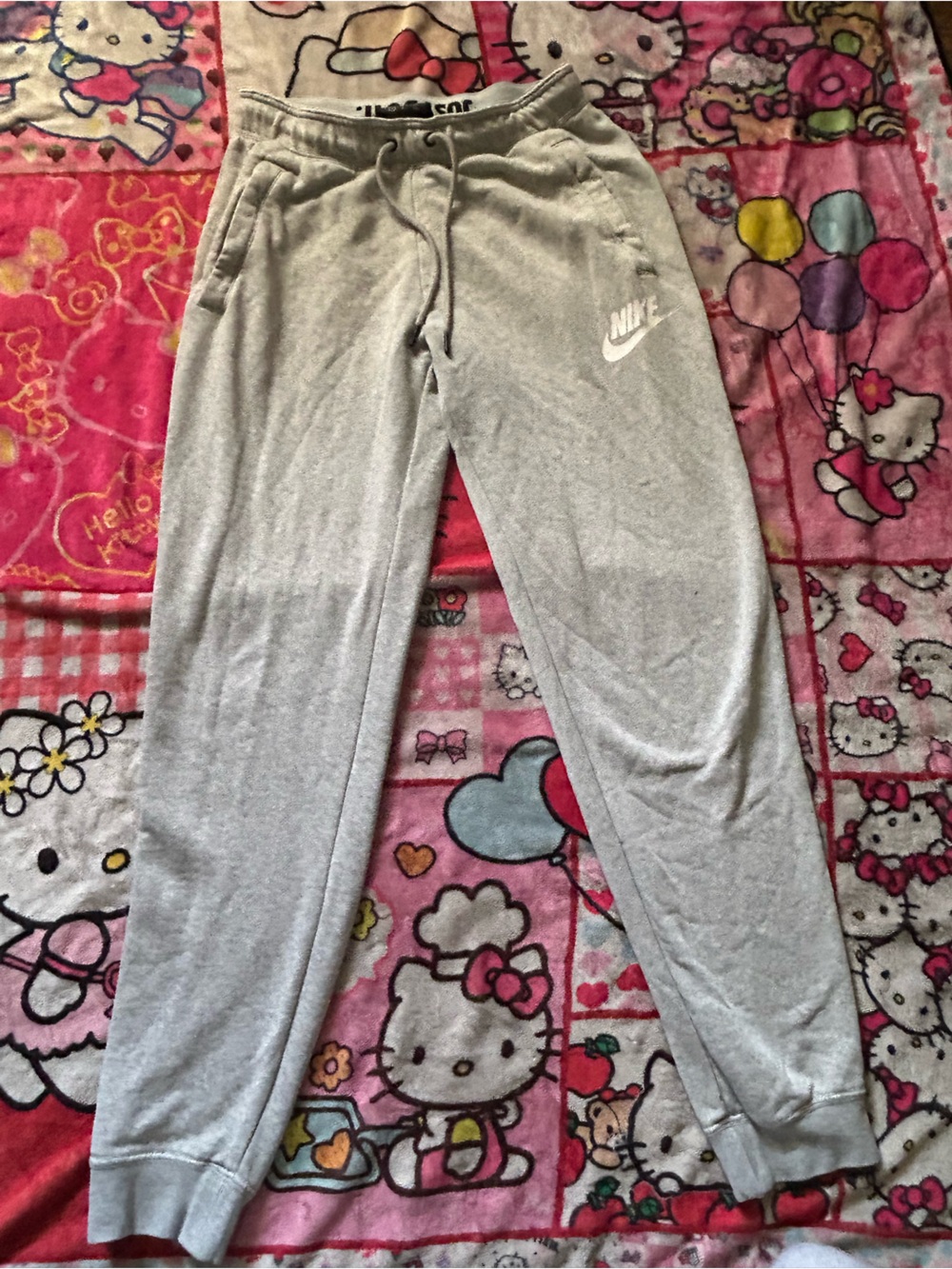 Gray Sweatpants with Elastic Waistband